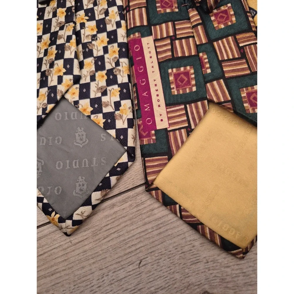 Lot of 6 Robert Talbott & Designer‎ Silk Ties Mens Geometric Floral Abstract VTG